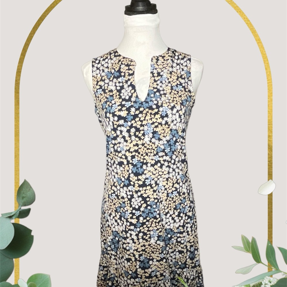 Michael Kors‎ Blue, Yellow and White Floral woman’s sleeveless dress Sz XS